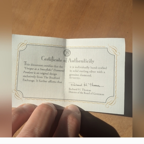 Bradford Exchange "Unique As A Snowflake" diamond pendant in sterling silver - Picture 9 of 9